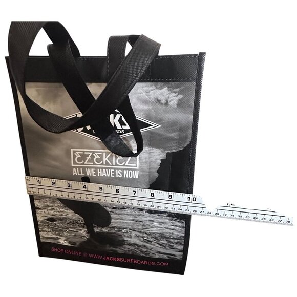Jacks Surfboards Reusable Gift Bag Black White Surfer Picture Rhythm Print 13"H - Picture 4 of 7